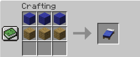 Blue bed crafting recipe Minecraft